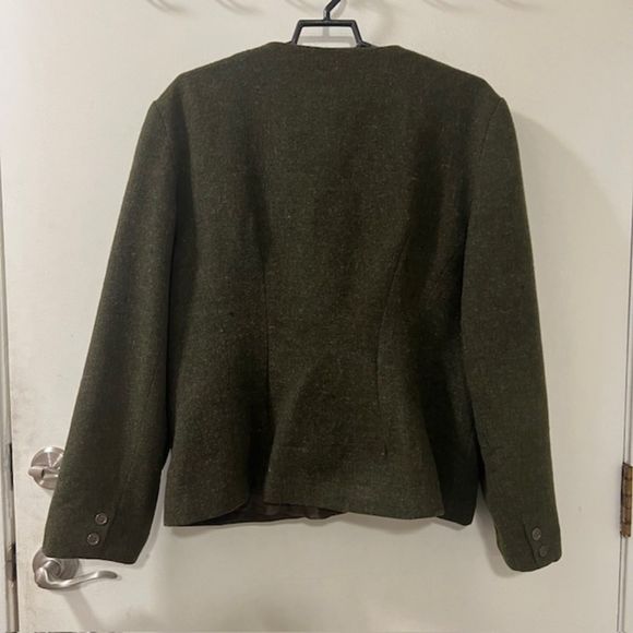 VTG Moffat Woollens Scotland Green Donegal Suit Jacket Wool Blazer Size LG - Picture 4 of 11